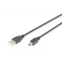 DIGITUS USB 2.0 jungiamasis kabelis, A tipo - mini B (5 kontaktų) V/V, 3 m USB 2.0 atitinkantis juodas