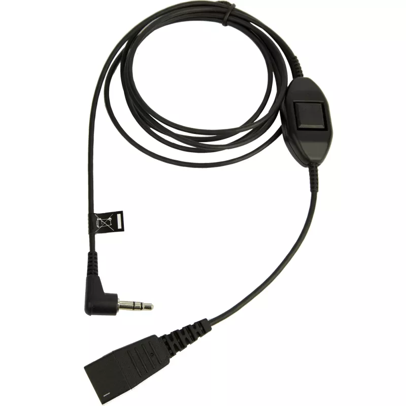 Jabra QD į 3,5 mm lizdą su atsakymo mygtuku, skirta Alcatel, laidas, juodas