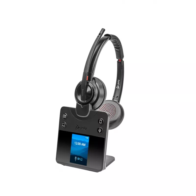 HP Poly Savi 8420 Office Stereo DECT 1880-1900 MHz ausinės, belaidės, biurui/skambučių centrui, 160 g, ausinės, juodos