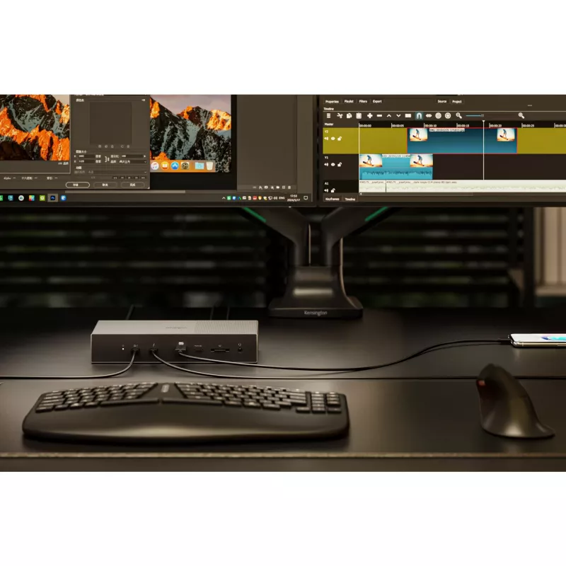 Kensington SD5000T5 EQ Thunderbolt 5 Triple 4K dokavimo stotelė su 140W PD – Windows/macOS