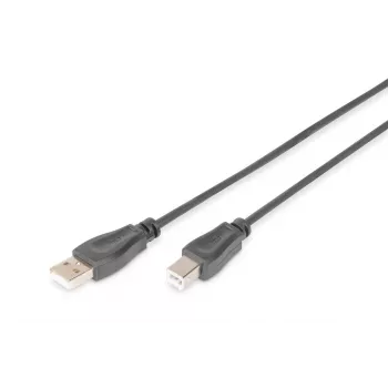 DIGITUS ASSMANN USB 2.0 jungiamasis kabelis, A tipo – B tipo, kištukas/kištukas, 5 m, USB 2.0, juodas