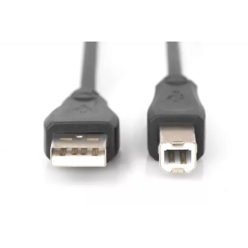 DIGITUS ASSMANN USB 2.0 jungiamasis kabelis, A tipo – B tipo, kištukas/kištukas, 5 m, USB 2.0, juodas