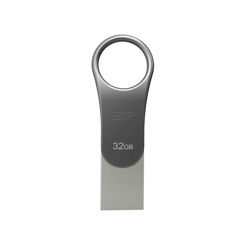 SILICON POWER Mobile C80 - 32GB dviguba USB atmintinė - Type-C / Type-A - pilka