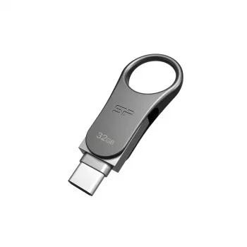 SILICON POWER Mobile C80 - 32GB dviguba USB atmintinė - Type-C / Type-A - pilka