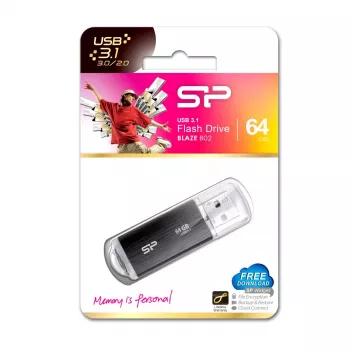 SILICON POWER USB atmintinė - 64 GB Silicon Power USB3.2 B02 Juoda