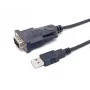 Equip USB-A į serial (DB9) kabelis, M/M 1,5m, juodas, 1,5 m, USB Type-A, DB-9, vyriškas, vyriškas