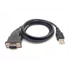 Equip USB-A į serial (DB9) kabelis, M/M 1,5m, juodas, 1,5 m, USB Type-A, DB-9, vyriškas, vyriškas