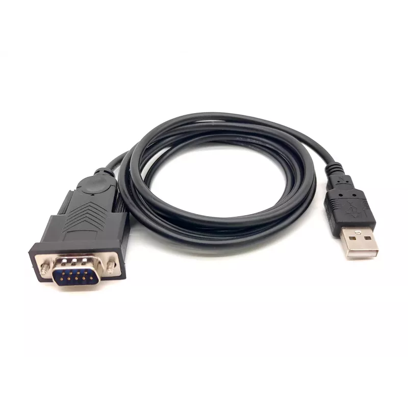 Equip USB-A į serial (DB9) kabelis, M/M 1,5m, juodas, 1,5 m, USB Type-A, DB-9, vyriškas, vyriškas