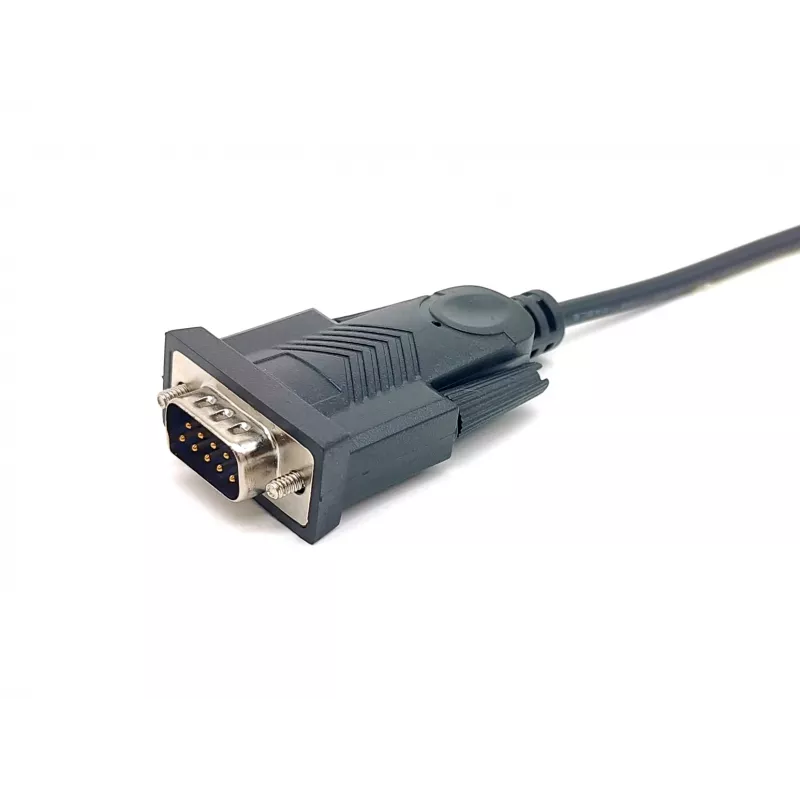 Equip USB-A į serial (DB9) kabelis, M/M 1,5m, juodas, 1,5 m, USB Type-A, DB-9, vyriškas, vyriškas