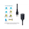 Equip USB-A į serial (DB9) kabelis, M/M 1,5m, juodas, 1,5 m, USB Type-A, DB-9, vyriškas, vyriškas