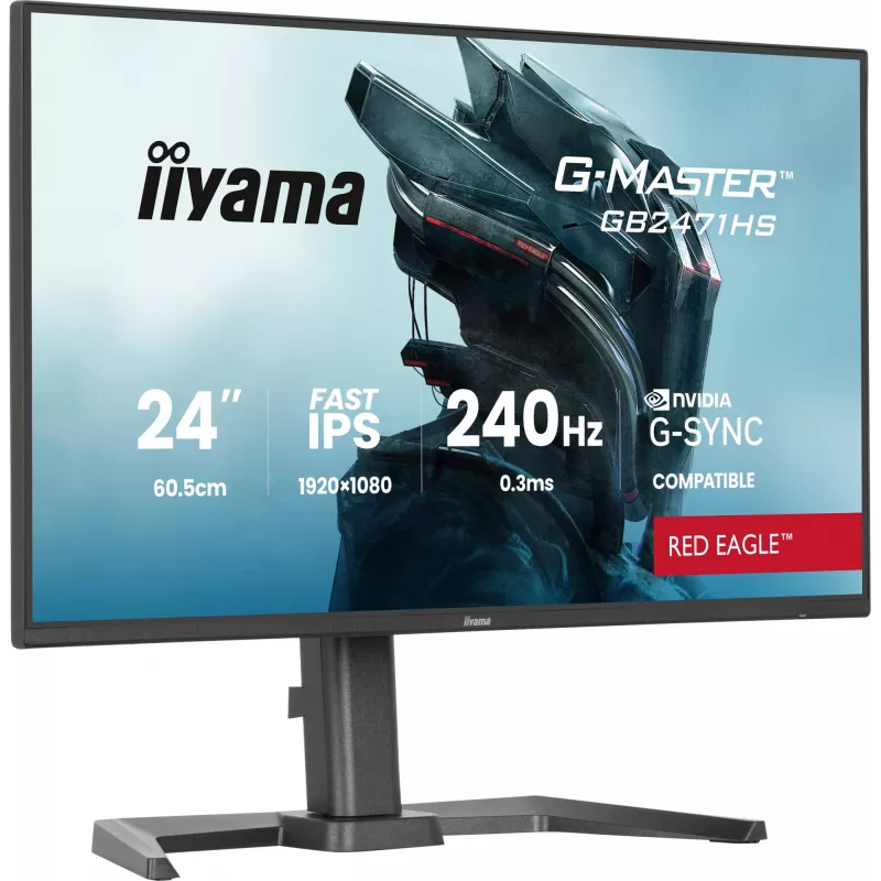 iiyama G-MASTER GB2471HS-B1 kompiuterio monitorius 60,5 cm (23,8 colio) 1920 x 1080 pikselių Full HD juodas