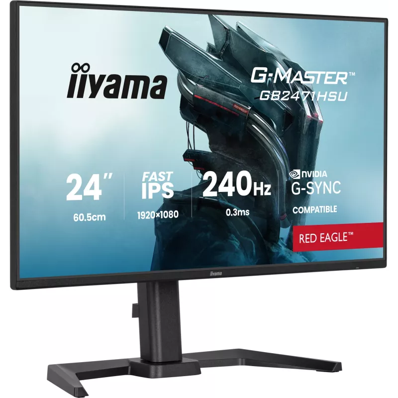 IIYAMA G-MASTER GB2471HSU-B1 kompiuterio monitorius 60,5 cm (23,8 colio) 1920 x 1080 pikselių Full HD juodas