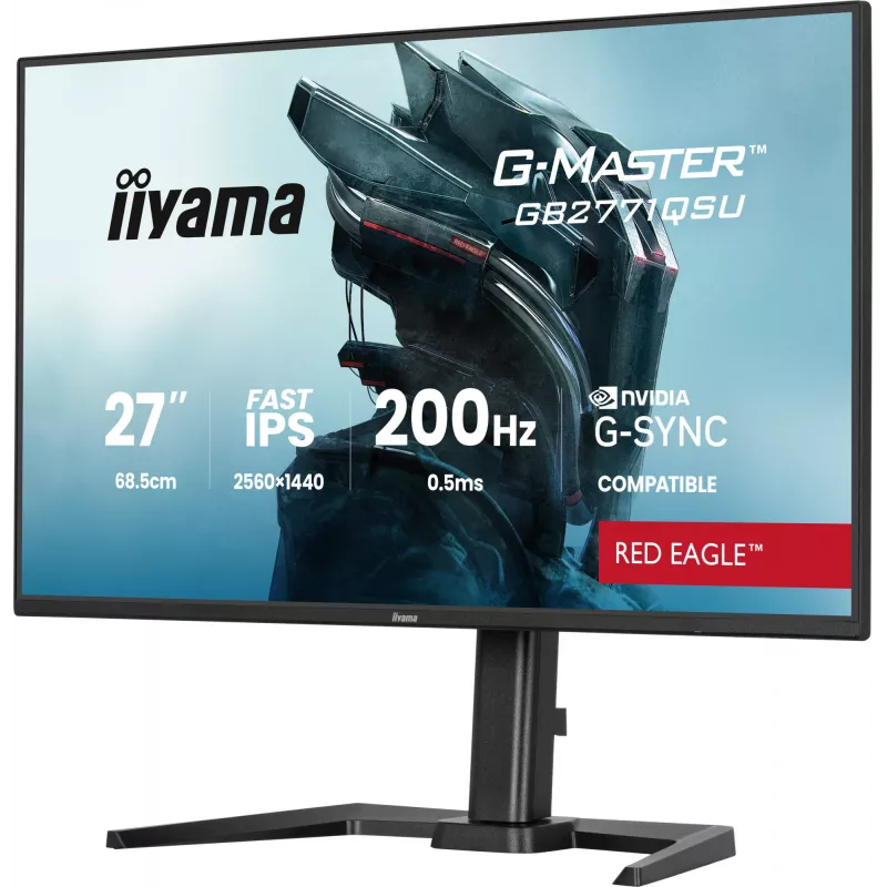 „iiyama G-MASTER GB2771QSU-B1“ kompiuterio monitorius 68,6 cm (27 colių), 2560 x 1440 pikselių, Wide Quad HD, juodas