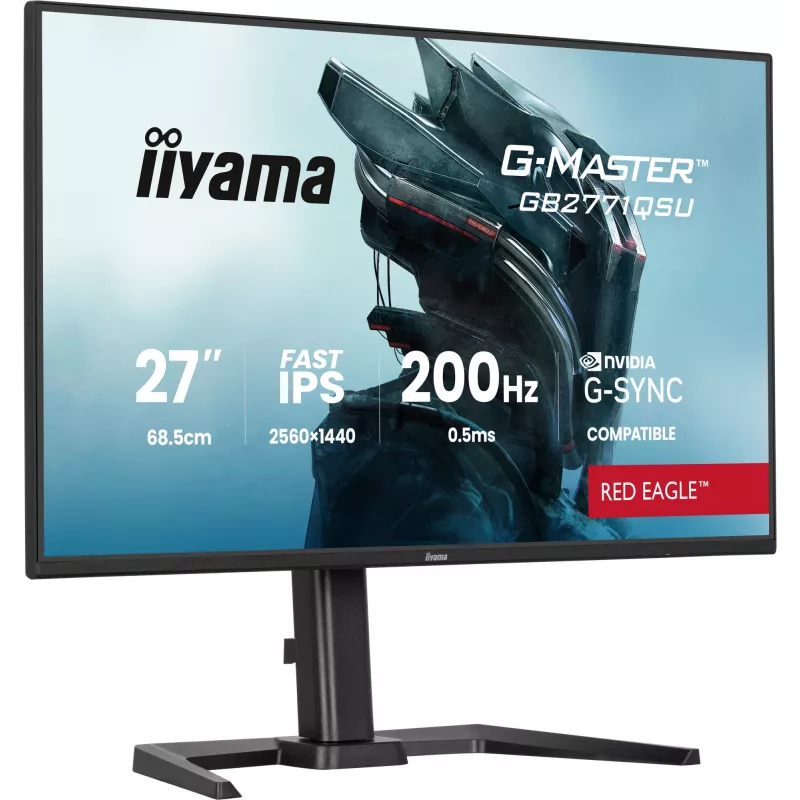 „iiyama G-MASTER GB2771QSU-B1“ kompiuterio monitorius 68,6 cm (27 colių), 2560 x 1440 pikselių, Wide Quad HD, juodas