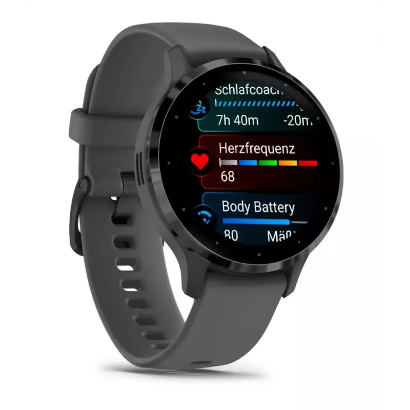 Išmanusis laikrodis GARMIN Venu 3S — 41 mm pilkas polimerinis korpusas, 1,2 colio AMOLED, 10 dienų baterija, 5 ATM