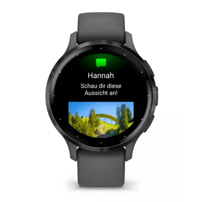 Išmanusis laikrodis GARMIN Venu 3S — 41 mm pilkas polimerinis korpusas, 1,2 colio AMOLED, 10 dienų baterija, 5 ATM