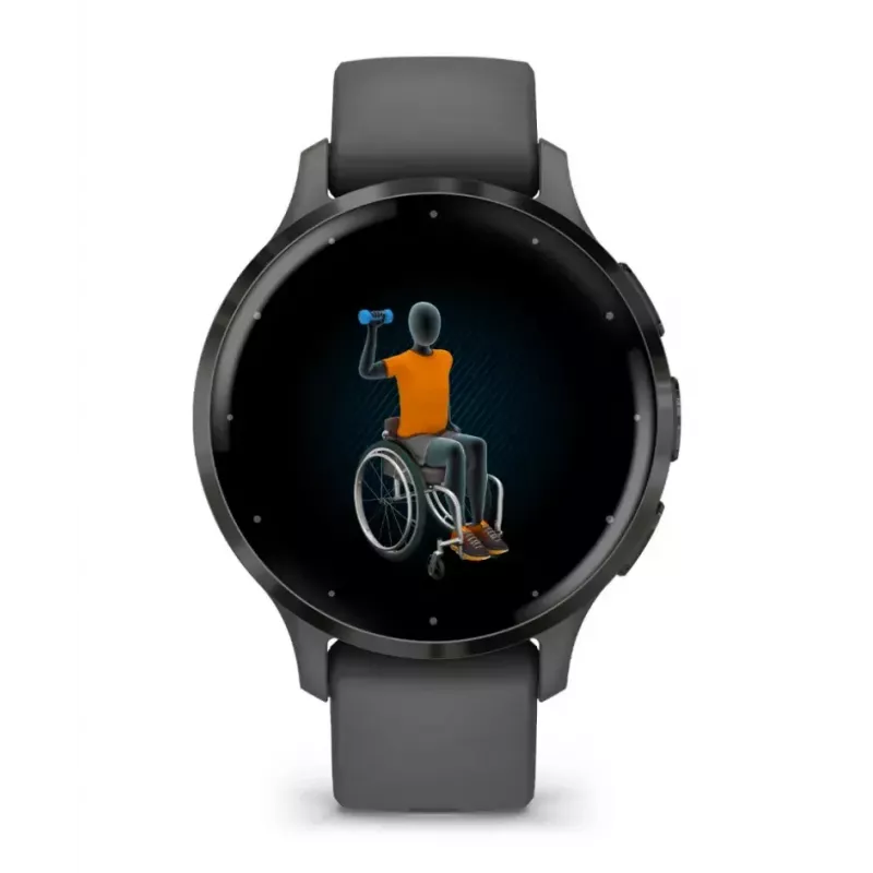 Išmanusis laikrodis GARMIN Venu 3S — 41 mm pilkas polimerinis korpusas, 1,2 colio AMOLED, 10 dienų baterija, 5 ATM