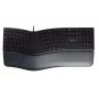 Vielinė ergonominė pilno dydžio klaviatūra Cherry KC 4500 ERGO juoda USB QWERTY JK 109 klavišų lenkta išdėstymo riešo atrama 1,8 m laidas