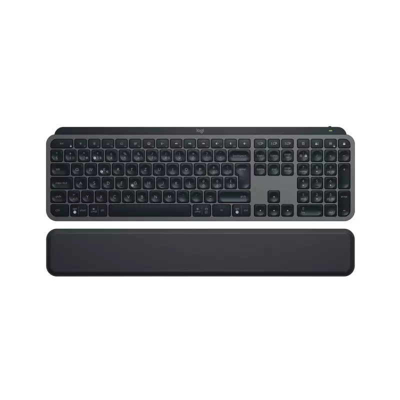 LOGITECH Mx Keys S klaviatūra su riešo atrama grafito spalvos Qwertz šveicariška