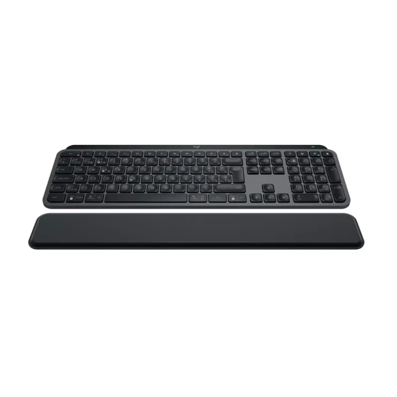 LOGITECH Mx Keys S klaviatūra su riešo atrama grafito spalvos Qwertz šveicariška