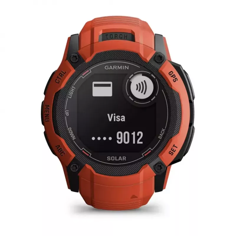 Išmanusis laikrodis GARMIN Instinct 2X Solar — sportinis laikrodis, 50 mm polimerinis korpusas, saulės įkrovimas, GPS (GPS/GLONASS/Galileo), 10 ATM, silikoninis dirželis