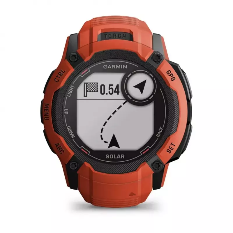 Išmanusis laikrodis GARMIN Instinct 2X Solar — sportinis laikrodis, 50 mm polimerinis korpusas, saulės įkrovimas, GPS (GPS/GLONASS/Galileo), 10 ATM, silikoninis dirželis