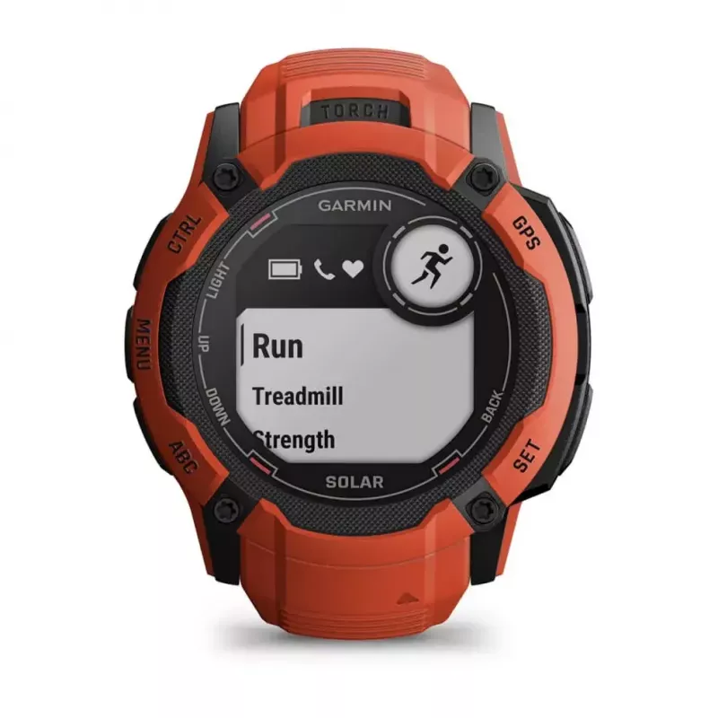 Išmanusis laikrodis GARMIN Instinct 2X Solar — sportinis laikrodis, 50 mm polimerinis korpusas, saulės įkrovimas, GPS (GPS/GLONASS/Galileo), 10 ATM, silikoninis dirželis