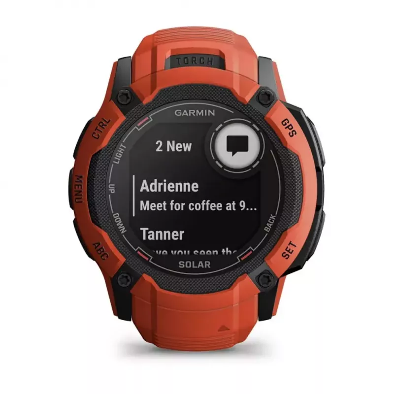 Išmanusis laikrodis GARMIN Instinct 2X Solar — sportinis laikrodis, 50 mm polimerinis korpusas, saulės įkrovimas, GPS (GPS/GLONASS/Galileo), 10 ATM, silikoninis dirželis