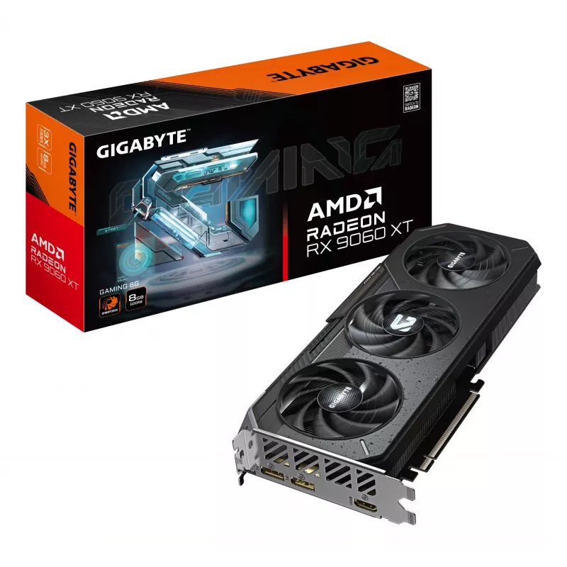 Vaizdo plokštė GIGABYTE Radeon RX 9060 XT GAMING 8G — 8 GB GDDR6, 128 bitų, PCIe 5.0, 3130 MHz