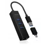 ICY BOX IB-HUB1419-LAN USB 3.2 Gen 1 (3.1 Gen 1) Type-A Juoda