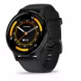 GARMIN INTERNATIONAL Venu 3 - Šiferio nerūdijančio plieno apvadas su juodu korpusu ir silikoniniu dirželiu - 45 mm