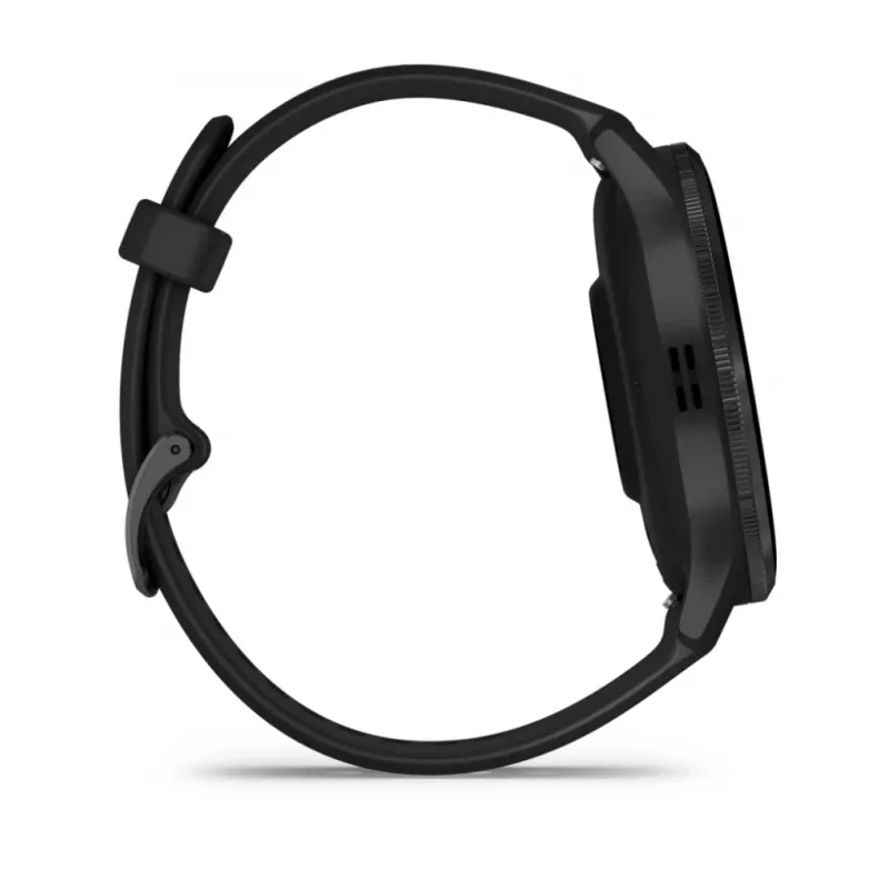 GARMIN INTERNATIONAL Venu 3 - Šiferio nerūdijančio plieno apvadas su juodu korpusu ir silikoniniu dirželiu - 45 mm