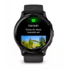 GARMIN INTERNATIONAL Venu 3 - Šiferio nerūdijančio plieno apvadas su juodu korpusu ir silikoniniu dirželiu - 45 mm