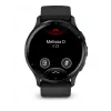 GARMIN INTERNATIONAL Venu 3 - Šiferio nerūdijančio plieno apvadas su juodu korpusu ir silikoniniu dirželiu - 45 mm