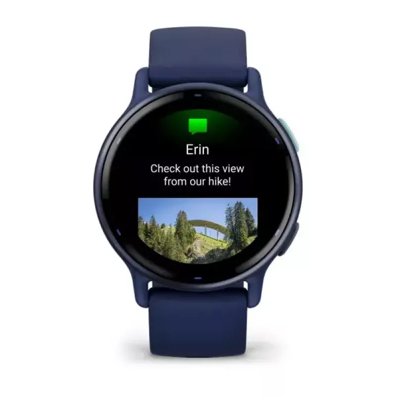 Išmanusis laikrodis GARMIN Vivoactive 5 — sportinis laikrodis, 42 mm aliuminio/polimero korpusas, AMOLED 1,2 col., GPS/GLONASS/Galileo, optinis ŠSD, SpO2, 5 ATM, Bluetooth/NFC