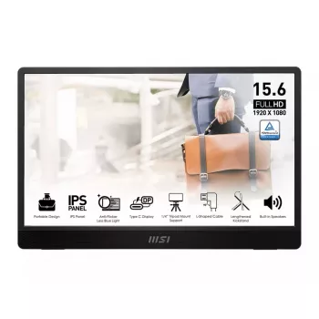 MSI PRO MP161DE E2 kompiuterio monitorius 39,6 cm (15,6 colio) 1920 x 1080 pikselių Full HD LED juodas