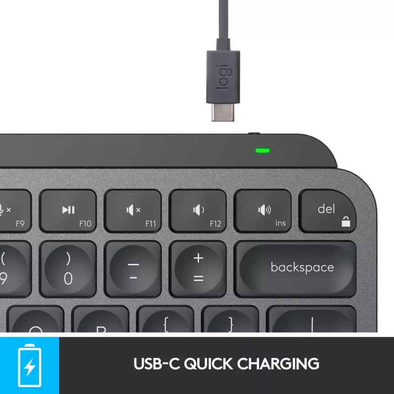 LOGITECH MX Keys Mini apšviesta klaviatūra - belaidė Bluetooth - grafito spalvos - AZERTY prancūzų