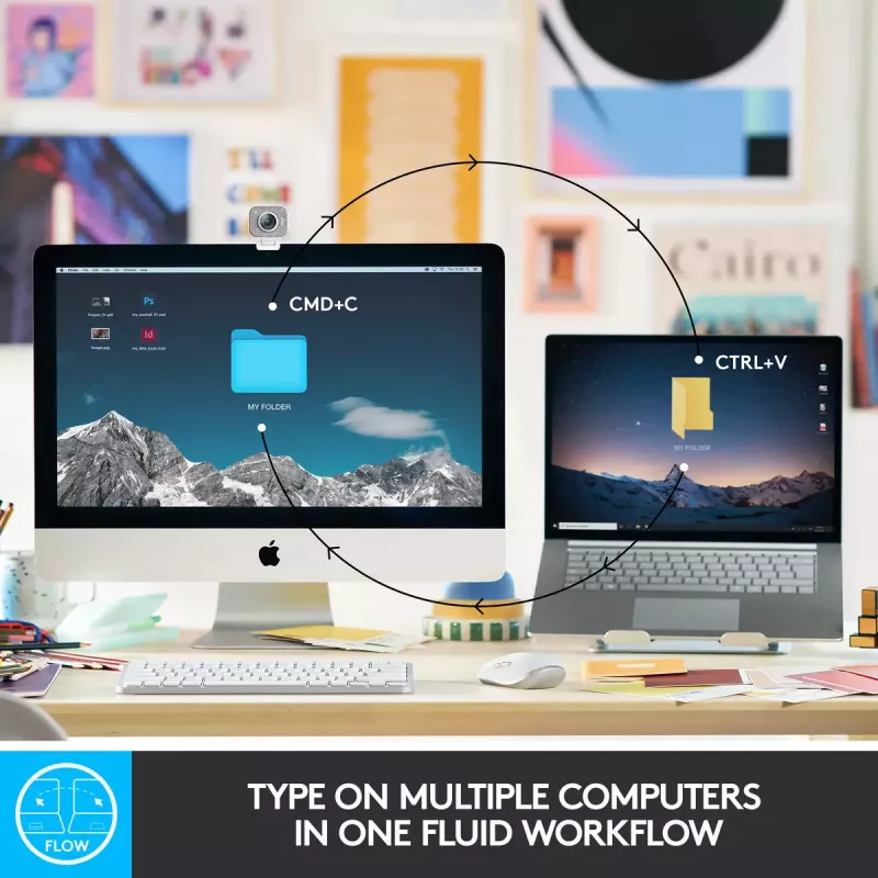 LOGITECH MX Keys Mini apšviesta klaviatūra - belaidė Bluetooth - grafito spalvos - AZERTY prancūzų