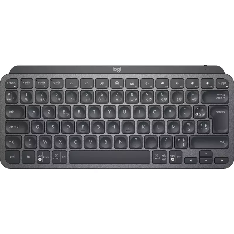 LOGITECH MX Keys Mini apšviesta klaviatūra - belaidė Bluetooth - grafito spalvos - AZERTY prancūzų