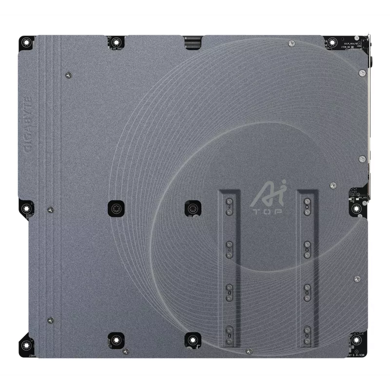 GIGABYTE TRX50 AI TOP-2B motininė plokštė – AMD Ryzen Threadripper PRO 7000 procesoriams, 16+8+4 fazių skaitmeninis VRM, iki 5200 MHz DDR5, 4xPCIe 5.0 M.2, Wi-Fi 7, 10 GbE LAN, USB 4