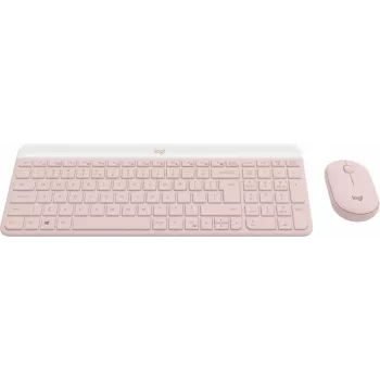 LOGITECH belaidė klaviatūra ir pelė Mk470 - rožinė, QWERTY US/tarpt.
