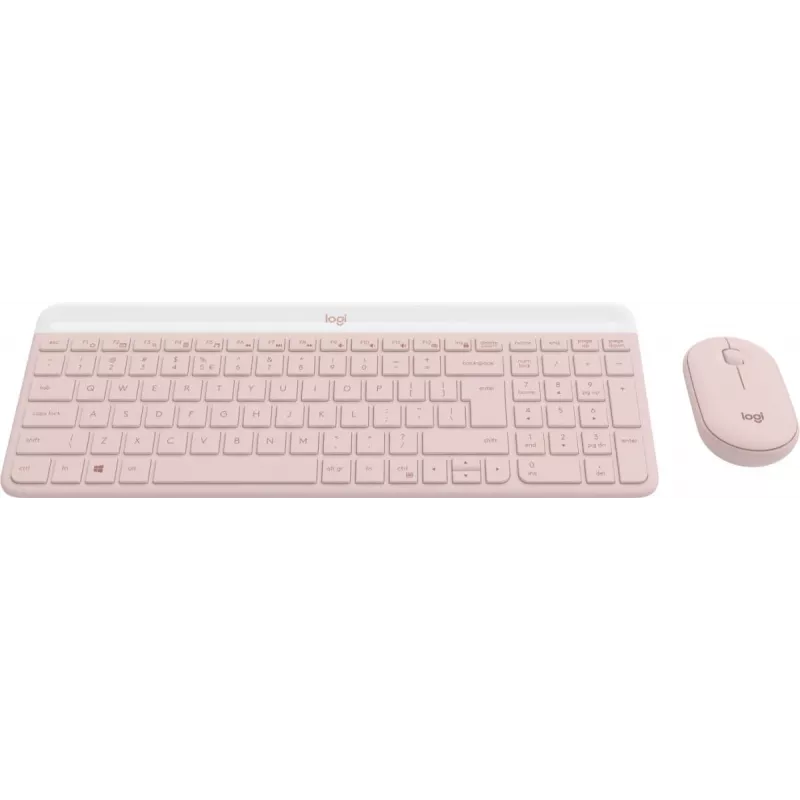 LOGITECH belaidė klaviatūra ir pelė Mk470 - rožinė, QWERTY US/tarpt.