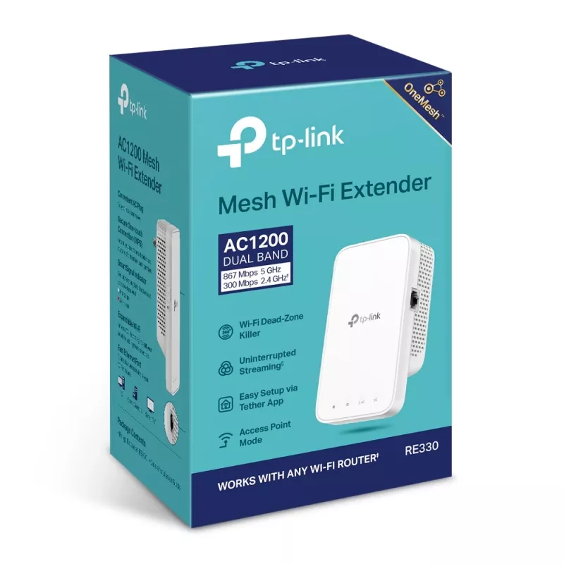 Tinklo kartotuvas TP-Link AC1200 Mesh Wi-Fi Extender