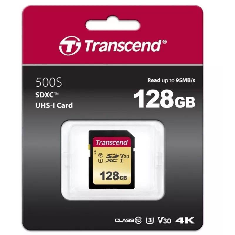 Flash atmintinė Transcend 128 GB SDXC UHS-I 500S