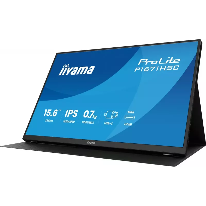 iiyama ProLite P1671HSC-B1 kompiuterio monitorius 39,6 cm (15,6 colio) 1920 x 1080 pikselių Full HD LED juodas