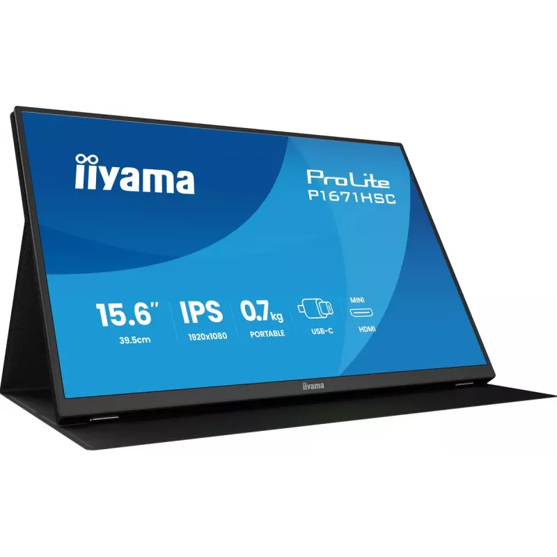 iiyama ProLite P1671HSC-B1 kompiuterio monitorius 39,6 cm (15,6 colio) 1920 x 1080 pikselių Full HD LED juodas