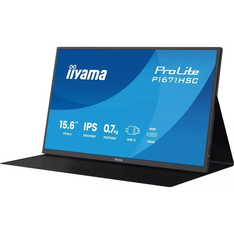 iiyama ProLite P1671HSC-B1 kompiuterio monitorius 39,6 cm (15,6 colio) 1920 x 1080 pikselių Full HD LED juodas