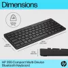 Kompaktiška belaidė Bluetooth klaviatūra HP 355 — mechaniniai klavišai, juoda, 0,34 kg