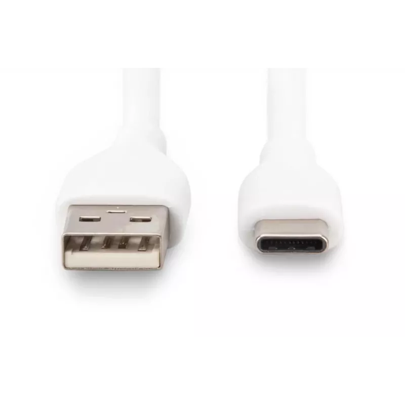 DIGITUS USB-C silikoninis įkrovimo laidas USB-A - USB-C USB 2.0 60W - 2 m Baltas
