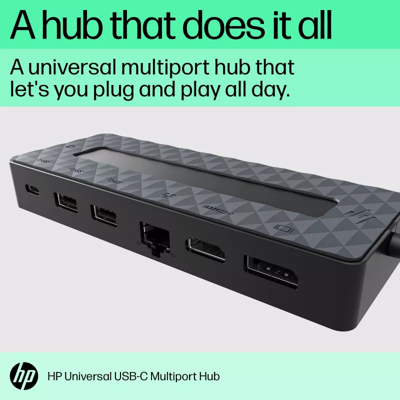 HP Universal USB-C Multiport Hub USB 3.2 Gen 1 Type-C juoda